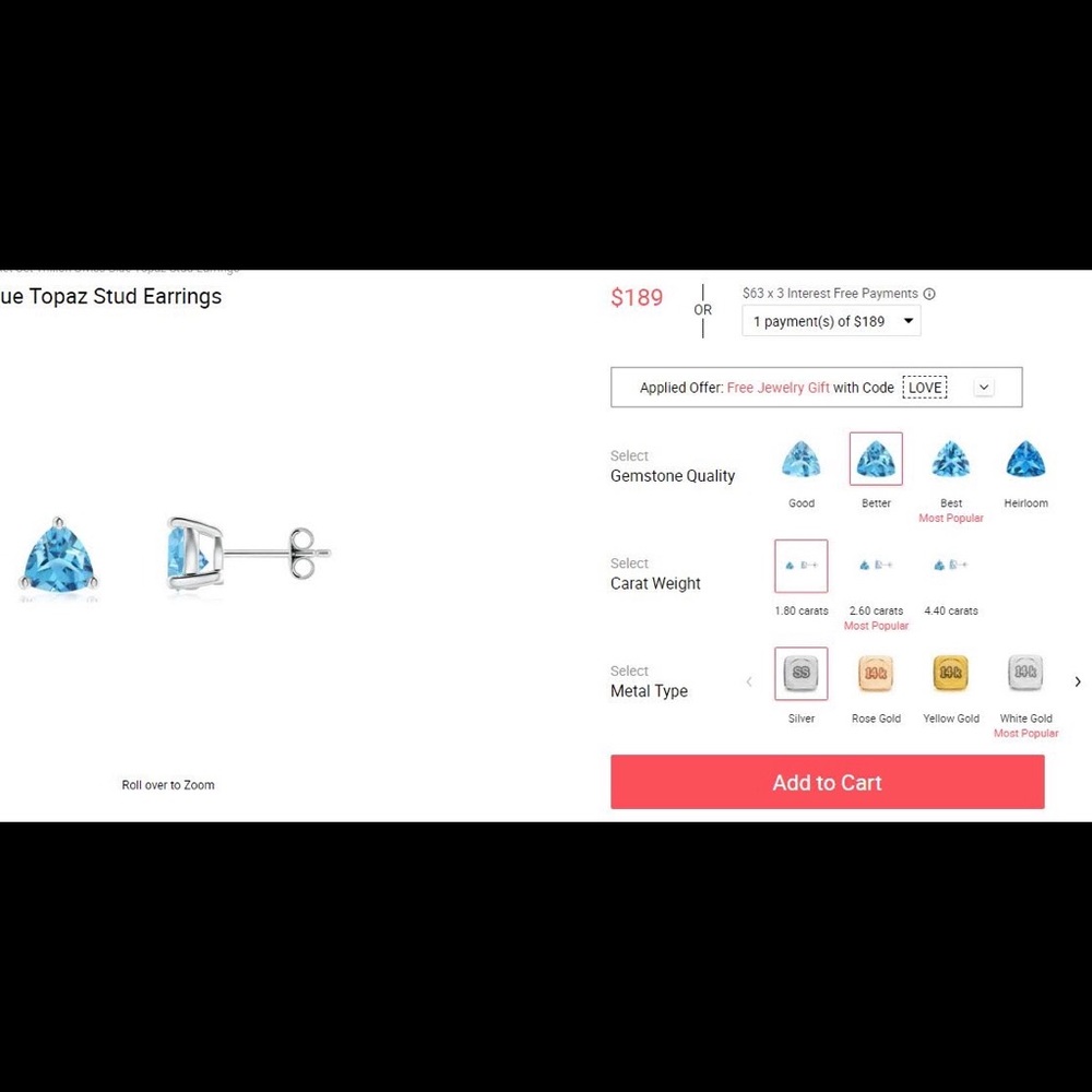 Blue topaz earrings.